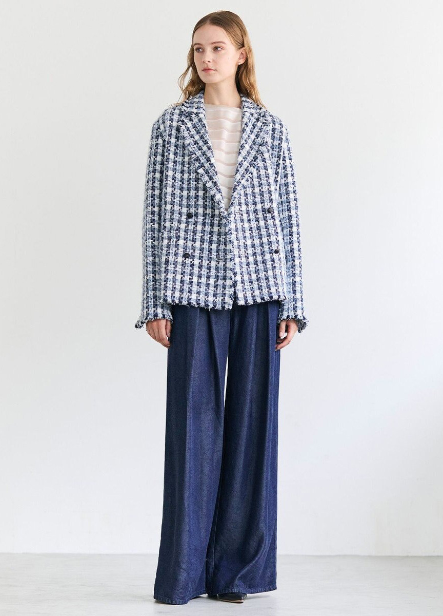 質感打褶高腰寬褲